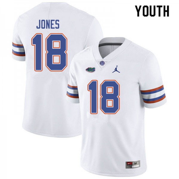 Jordan Brand Youth #18 Jalon Jones Florida Gators College Football Jerseys White